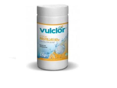 Cloro Pastillas Vulclor 50gr X 1 Kg  Disolución Lenta - Vulcano